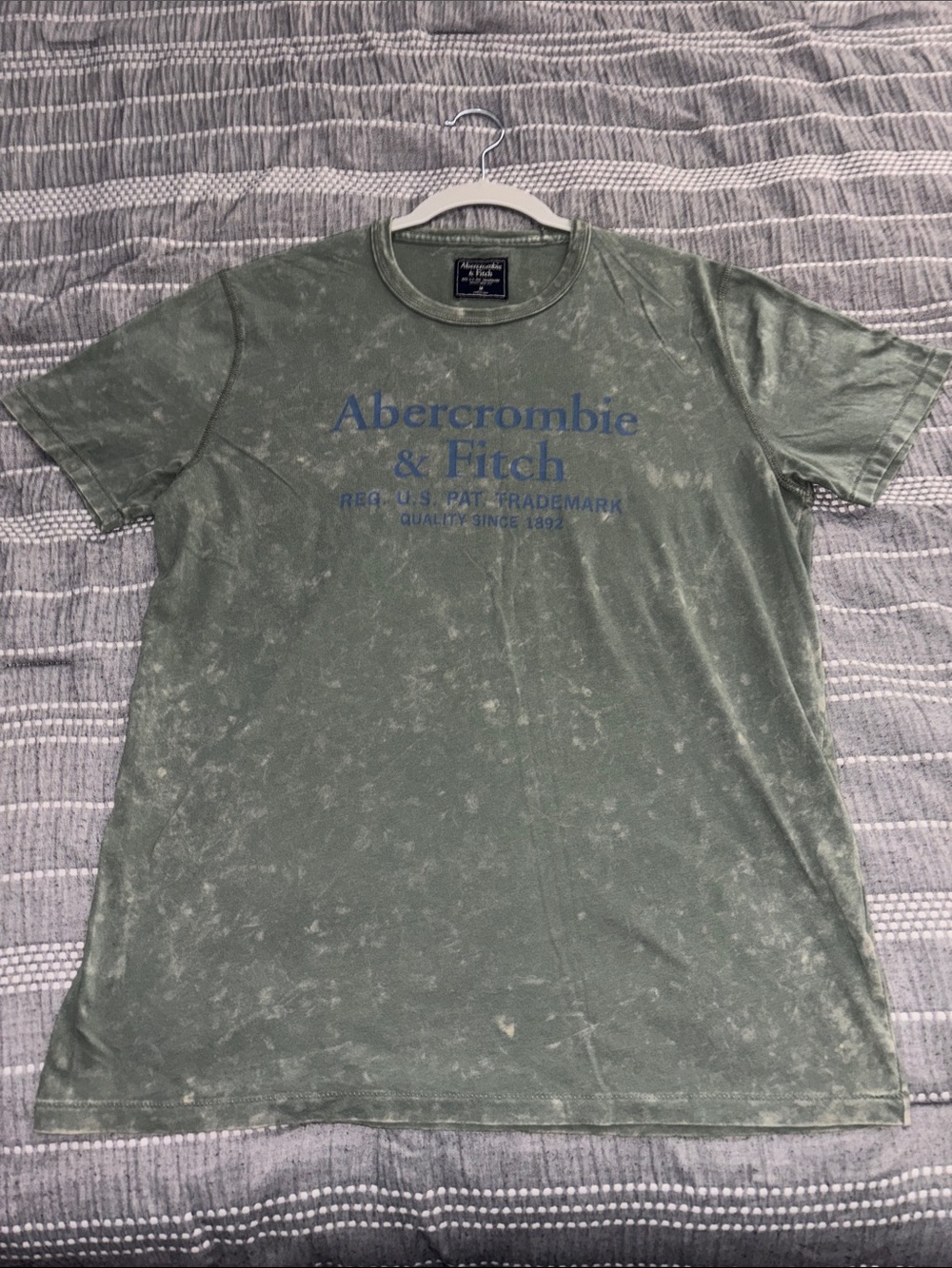 Abercrombie & Fitch Washed Olive Green Logo Tee